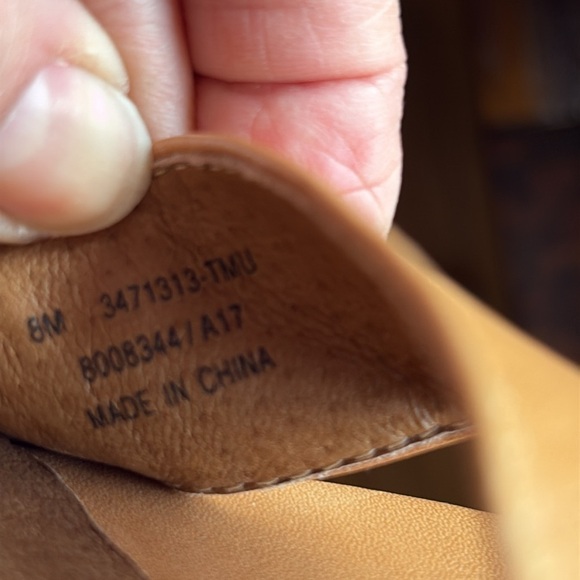 Frye RARE Wedge Platforms Ankle Strap Leather Tan gray red tan basket weave - Picture 15 of 17